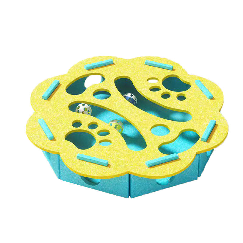 Cat Puzzle Toy Soft Felt & Paw-Safe Openings