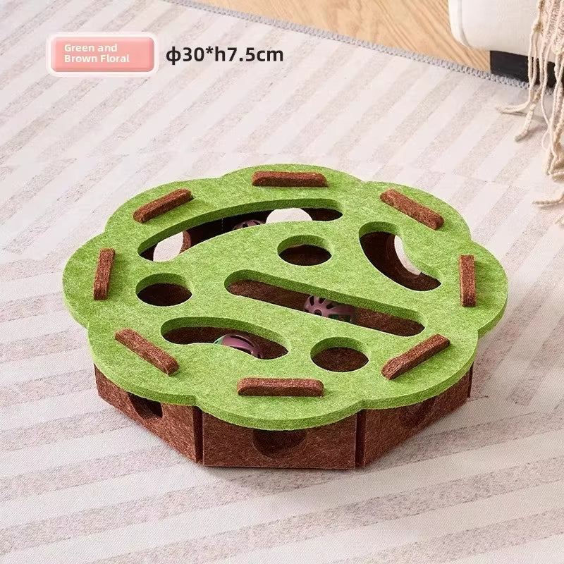 Cat Puzzle Toy Soft Felt & Paw-Safe Openings
