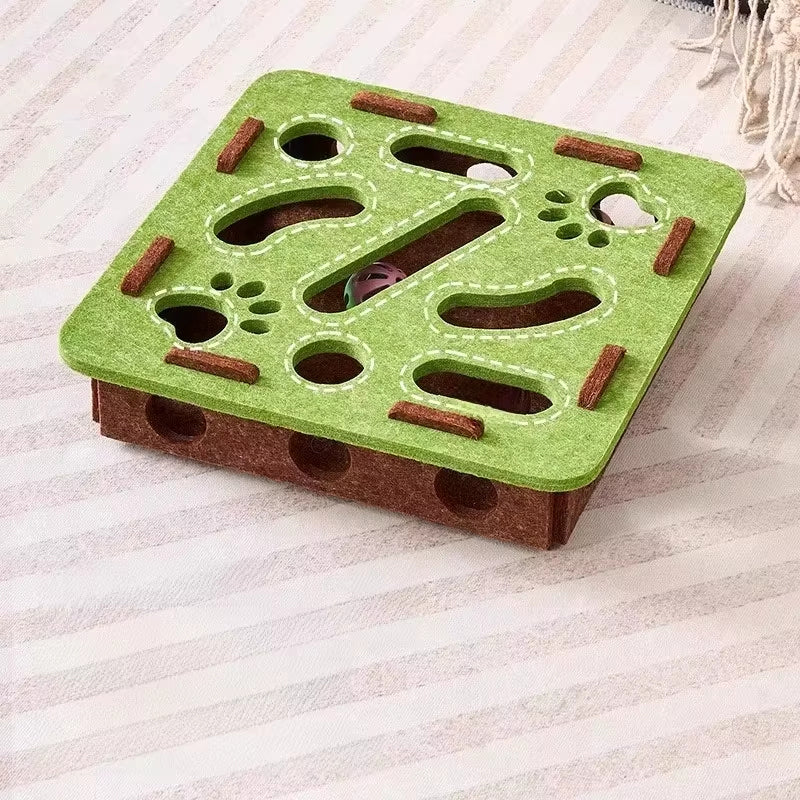 Cat Puzzle Toy Soft Felt & Paw-Safe Openings