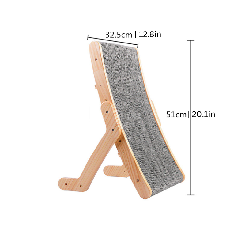 Cat Scratching Bed Wooden Frame & Replaceable Corrugated Mat