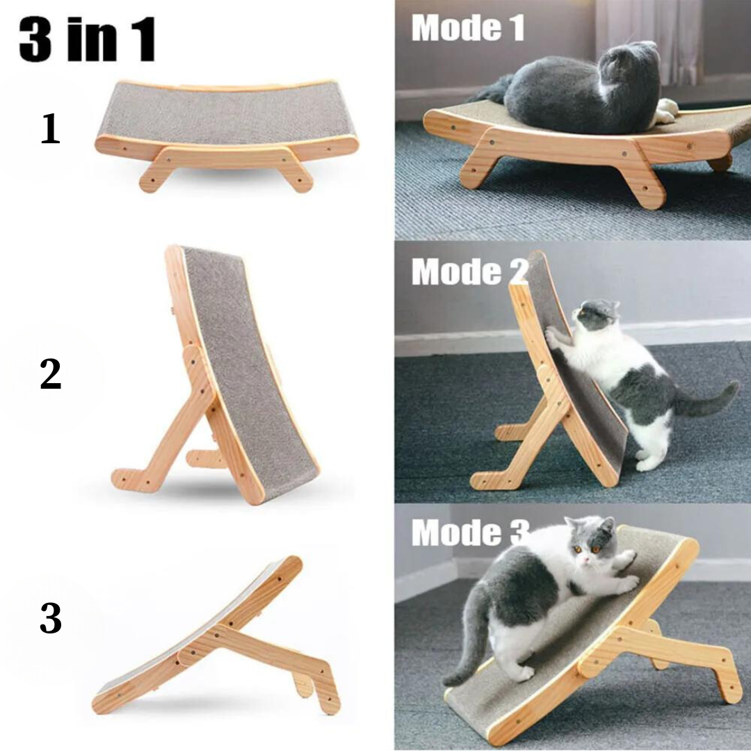 Cat Scratching Bed Wooden Frame & Replaceable Corrugated Mat