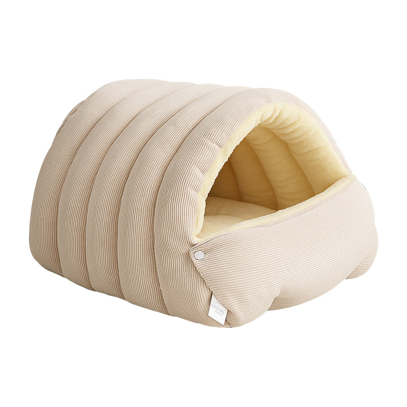 Cat & Small Dog Bed Semi-Enclosed Heat-Retaining Adjustable Entrance