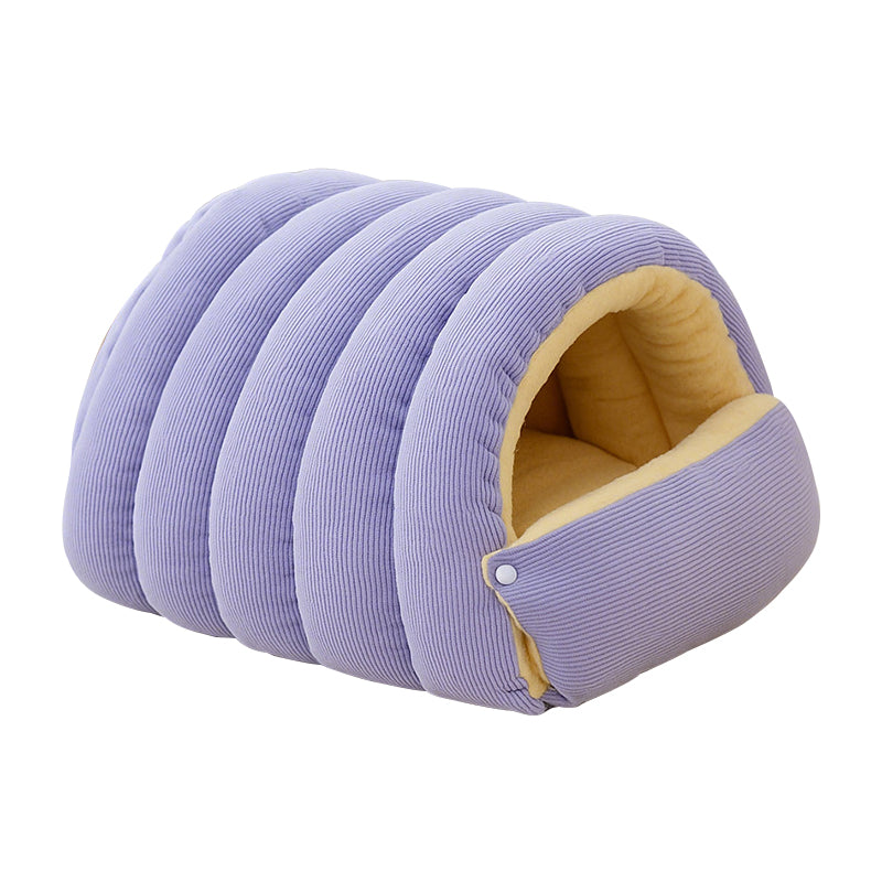 Cat & Small Dog Bed Semi-Enclosed Heat-Retaining Adjustable Entrance