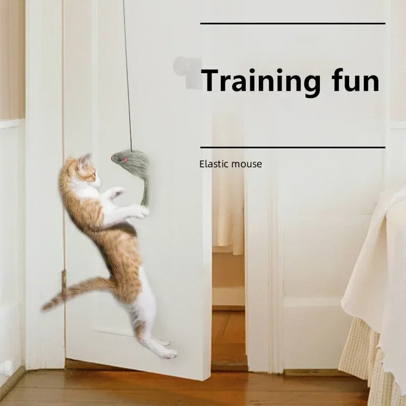 Cat Toy Door-Mounted Elastic Mouse Adjustable Buckle