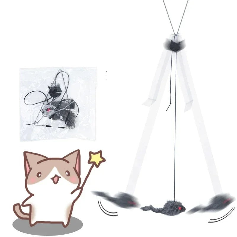 Cat Toy Door-Mounted Elastic Mouse Adjustable Buckle