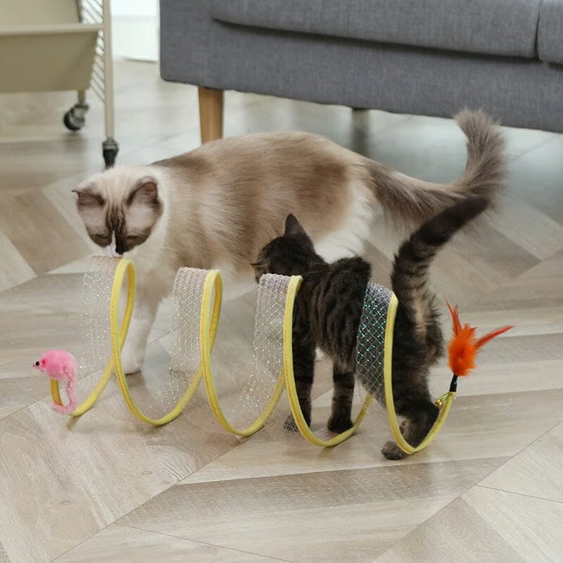 Cat Tunnel Foldable Steel Frame & Integrated Toys