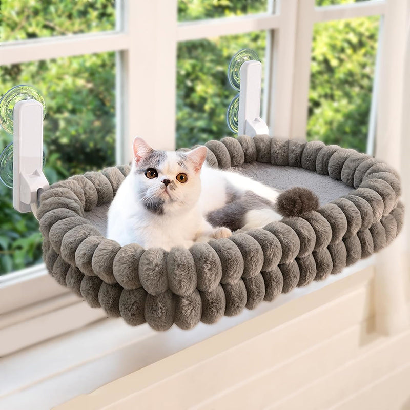 Cat Window Perch Foldable Suction Cup Plush Washable Cover