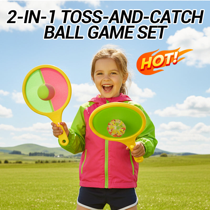 Catch Game Set Double-Sided Paddles & Hook-and-Loop Balls