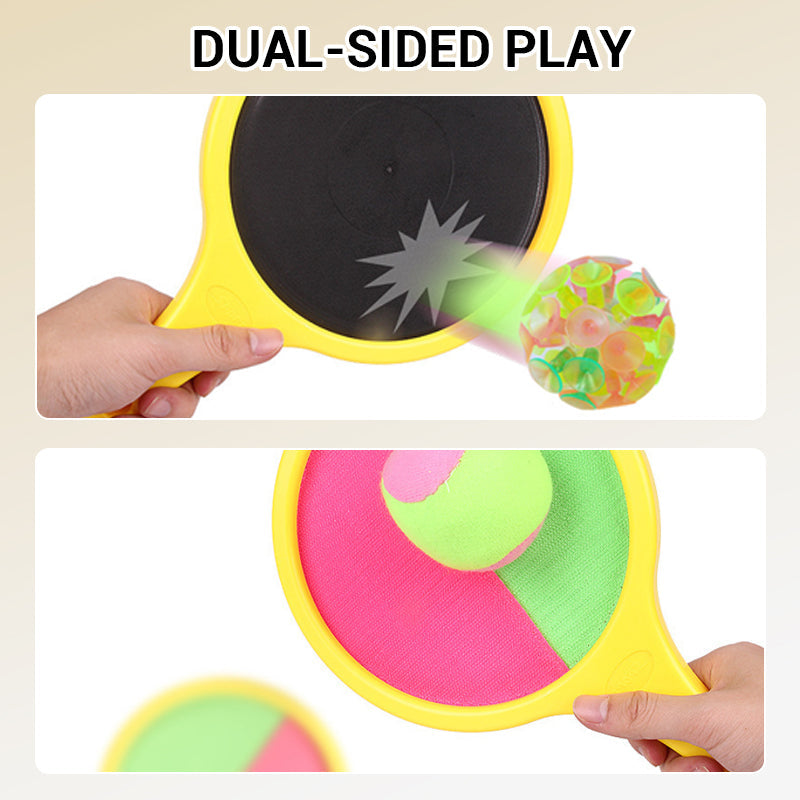 Catch Game Set Double-Sided Paddles & Hook-and-Loop Balls