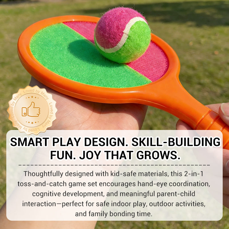 Catch Game Set Double-Sided Paddles & Hook-and-Loop Balls