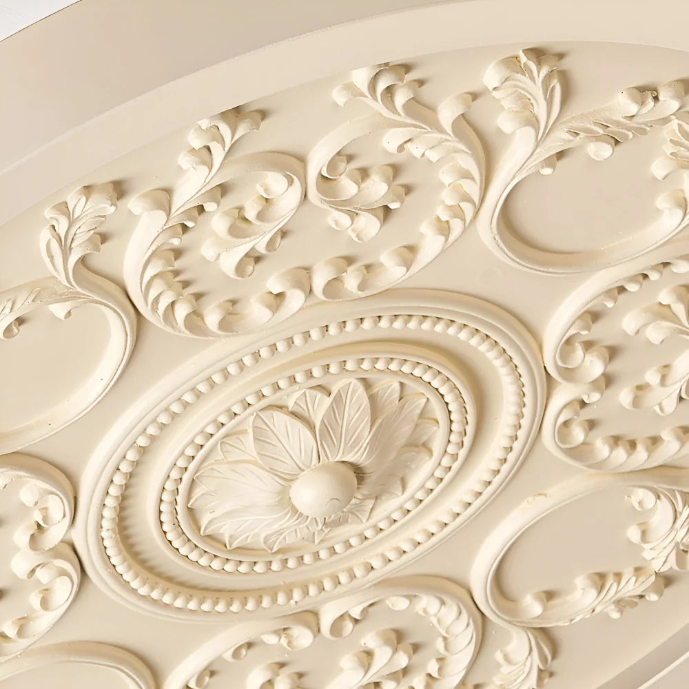 Ceiling Light Carved Floral LED Dimmable Remote