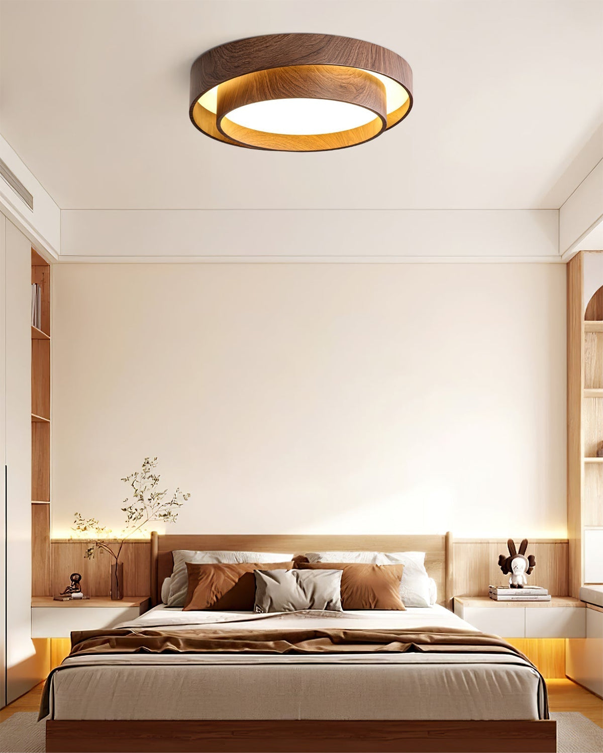 Ceiling Light Integrated LED Dimmable Warm Walnut Finish