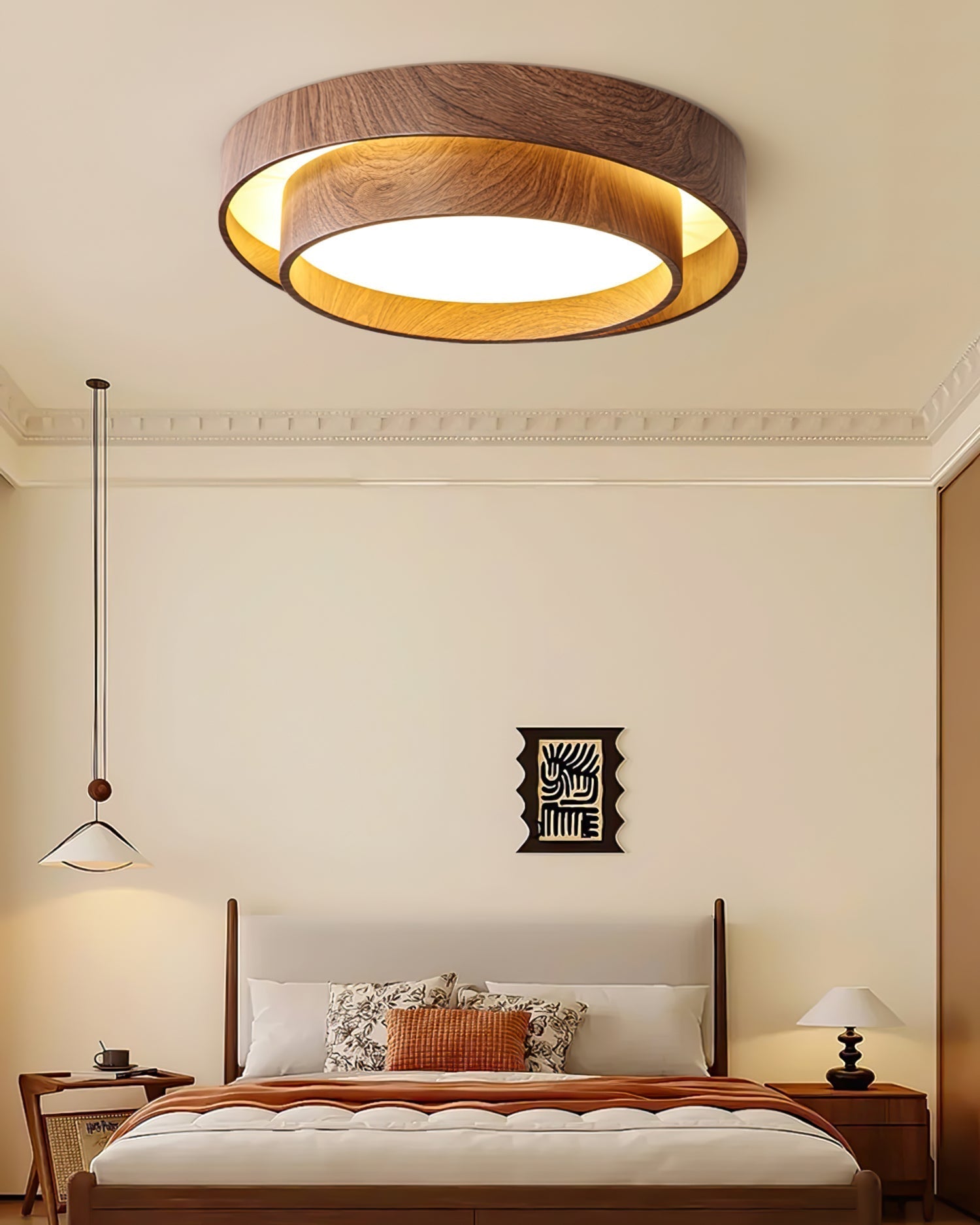 Ceiling Light Integrated LED Dimmable Warm Walnut Finish
