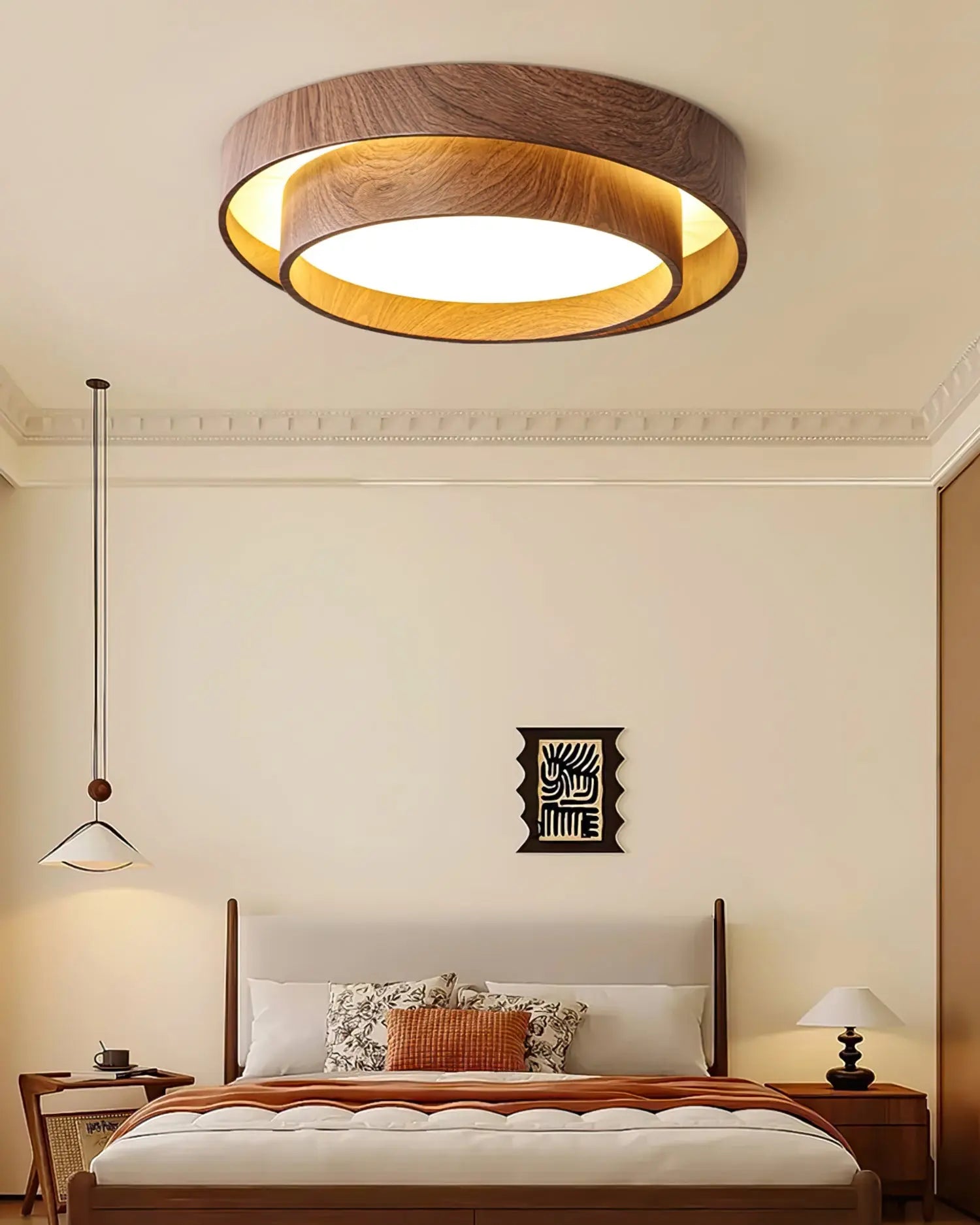 Ceiling Light Integrated LED Dimmable Warm Walnut Finish