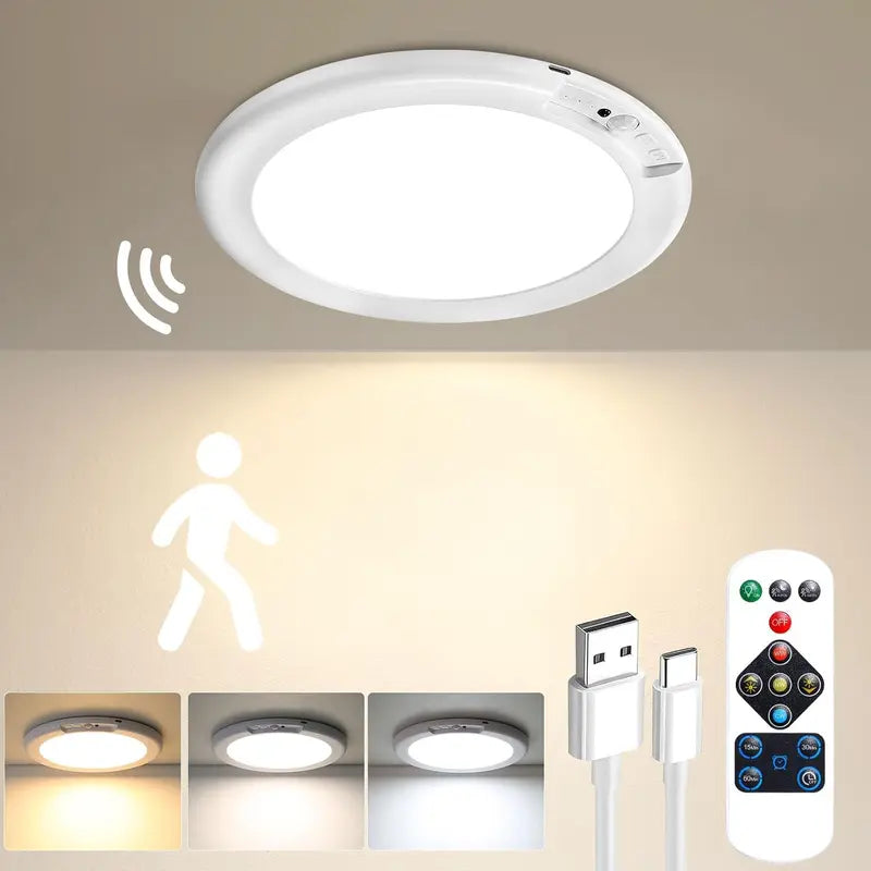 Ceiling Light Motion Sensor Magnetic Mount USB Rechargeable