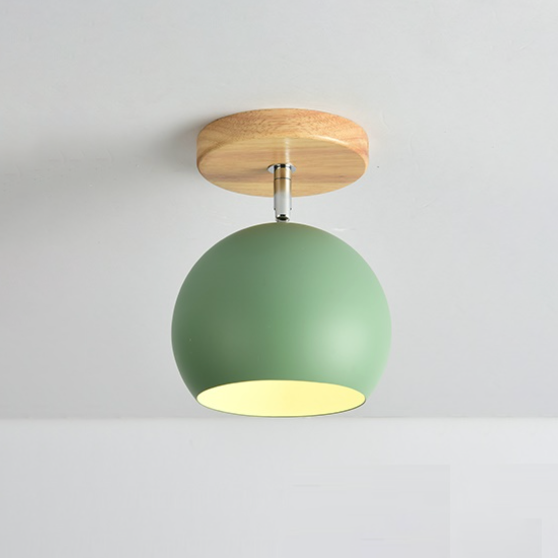 Ceiling Light Scandinavian Natural Wood Adjustable Shade