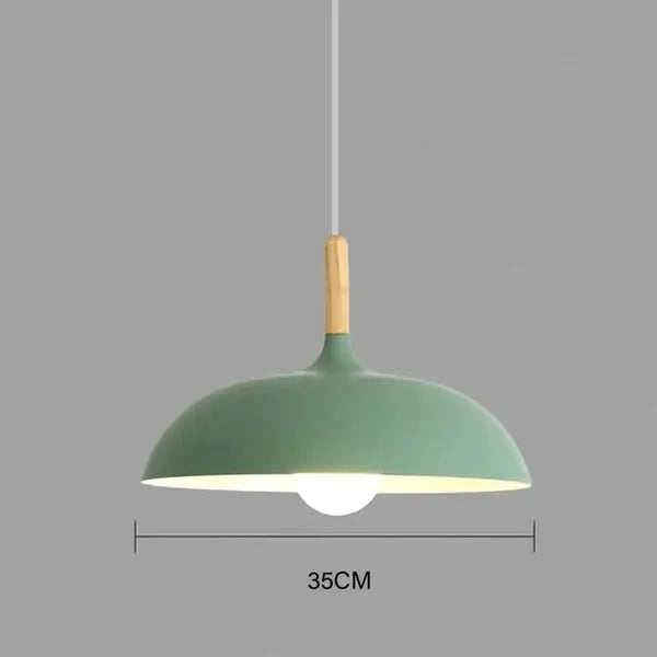 Ceiling Light Solid Oak & Iron E27 Socket