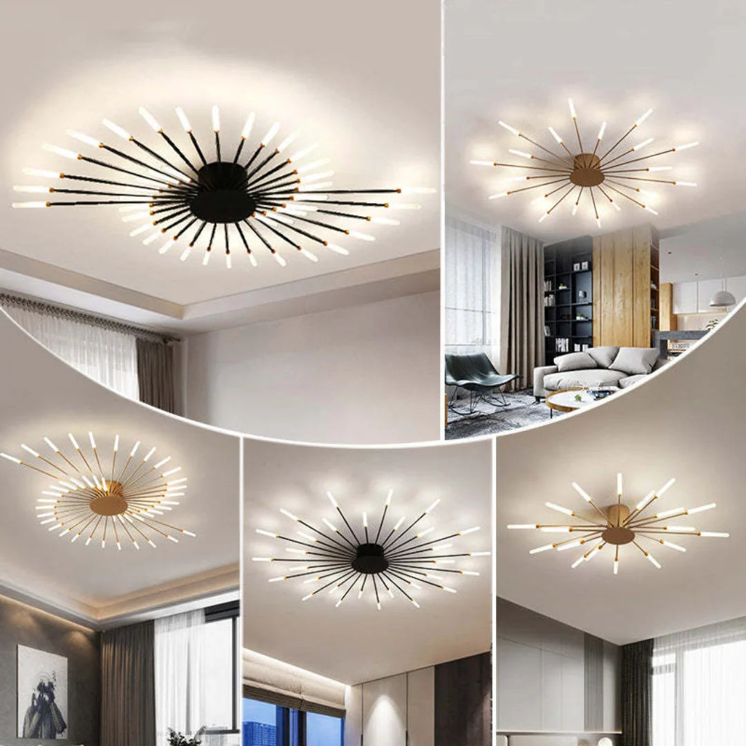 Ceiling Light Star-Shaped 12-Arm Integrated LED