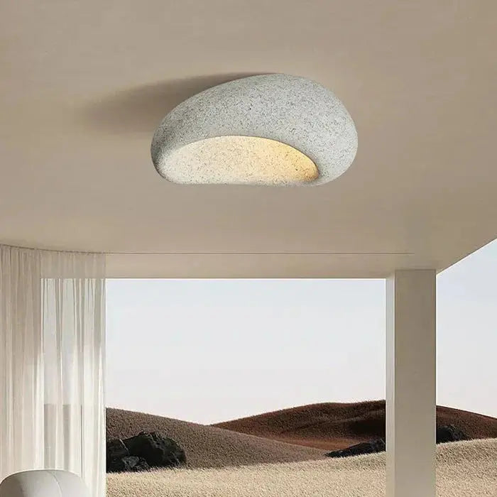 Ceiling Light Wabi-Sabi Pebble Design Warm LED Three Settings