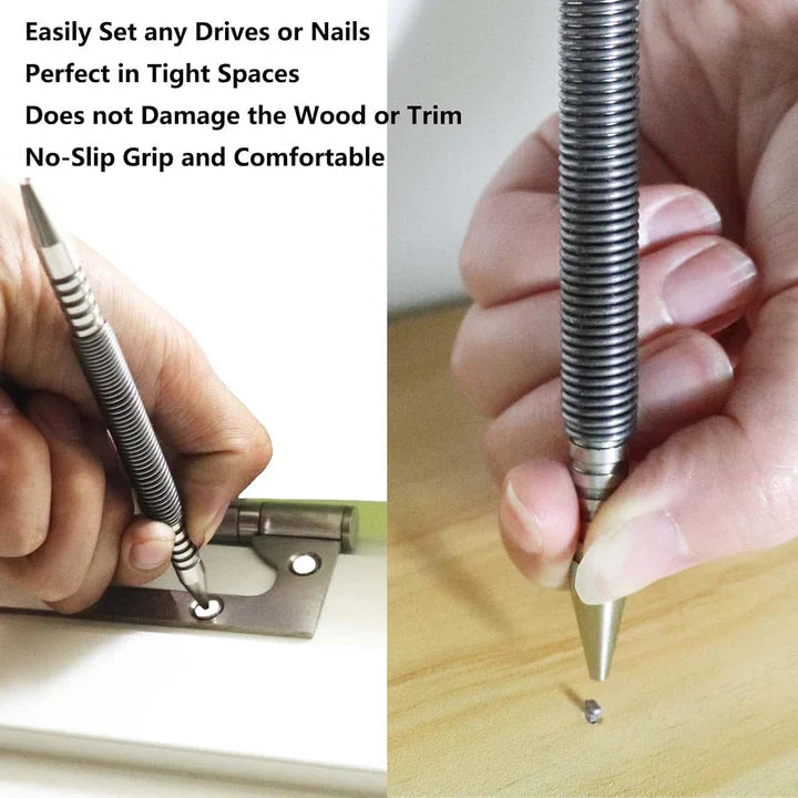 Center Punch Spring-Loaded Hardened Steel Two Interchangeable Tips
