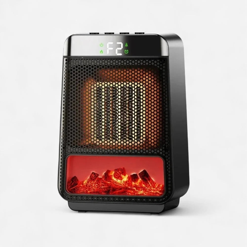 Ceramic Fan Heater Flame Effect Digital Touch Display