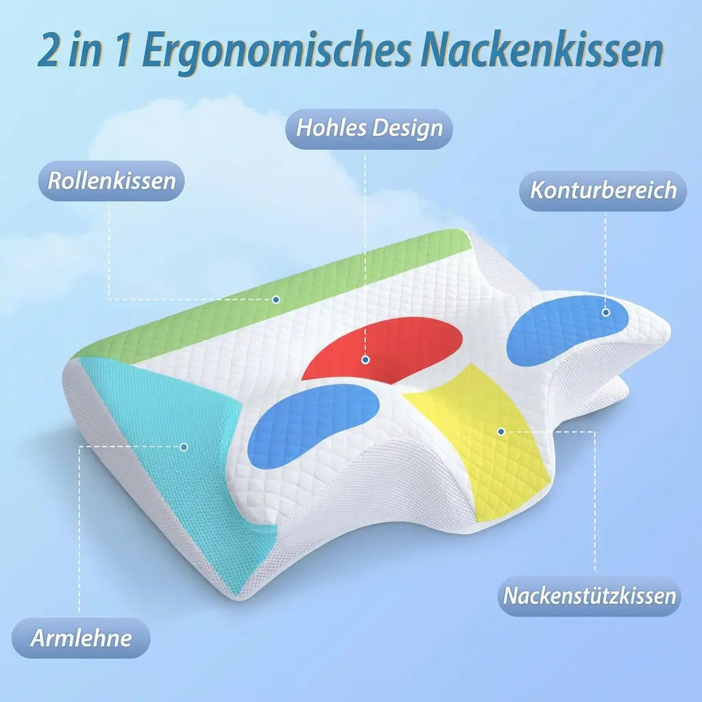 Cervical Pillow Ergonomic Memory Foam Removable Cover