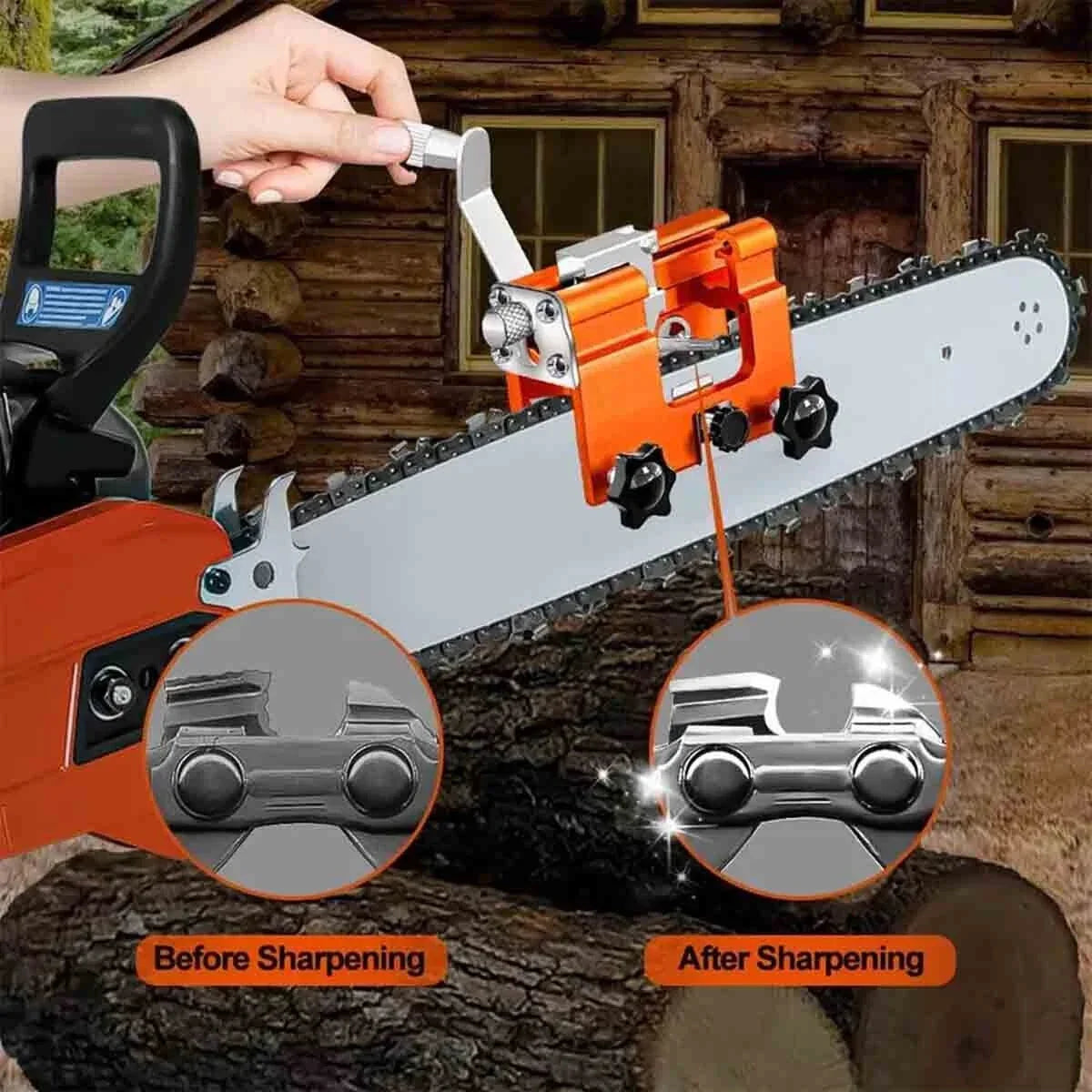 Chainsaw Sharpener Hand Crank 30 Degree Angle Guide