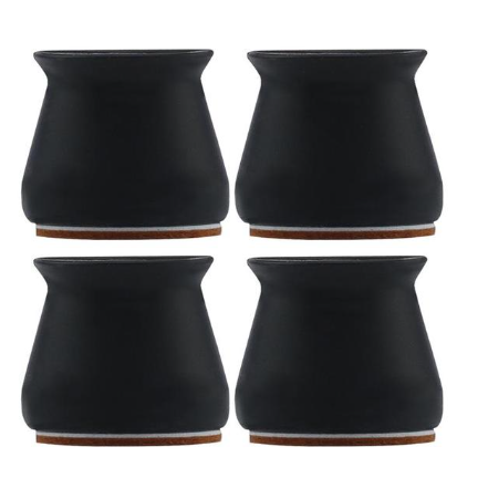 Chair Leg Caps Felt-Backed Silicone Set of 16