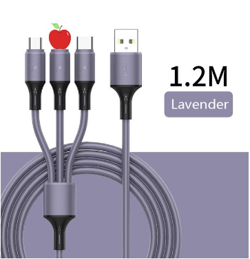 Charging Cable 3-in-1 Fast Charging Tangle-Free
