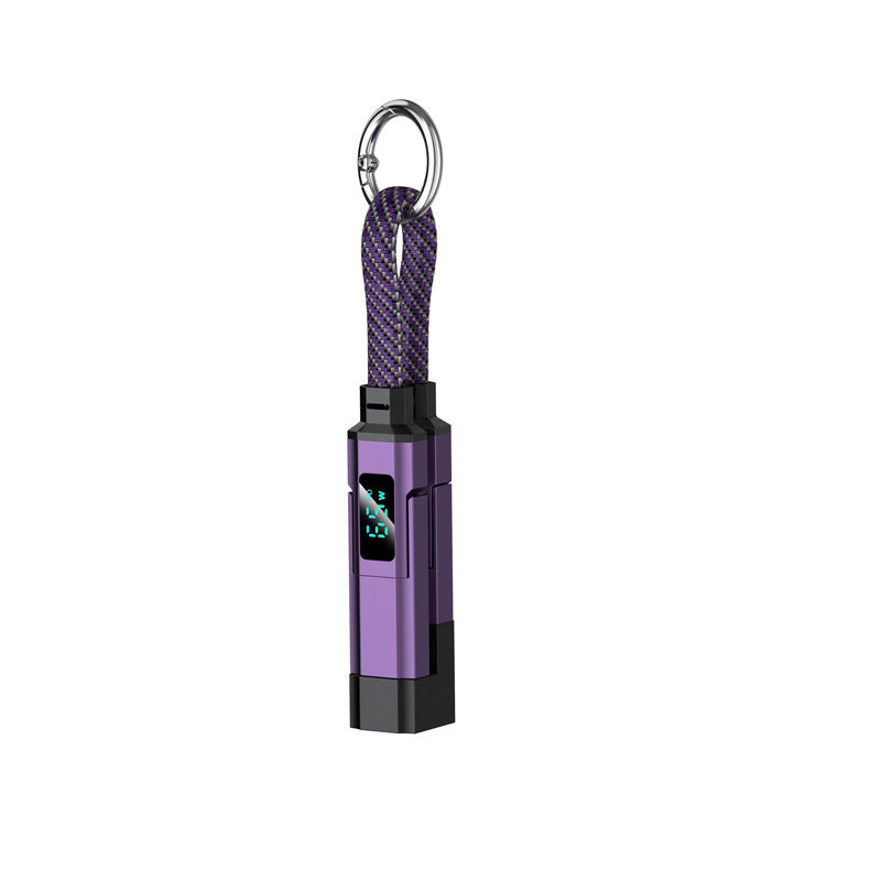 Charging Cable Keychain 4-in-1 Universal Connectors Digital Power Display