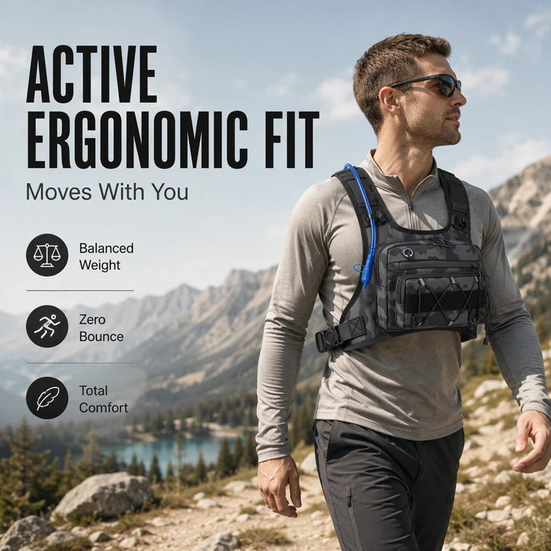 Chest Bag Ergonomic Vest Water-Repellent Tear-Resistant