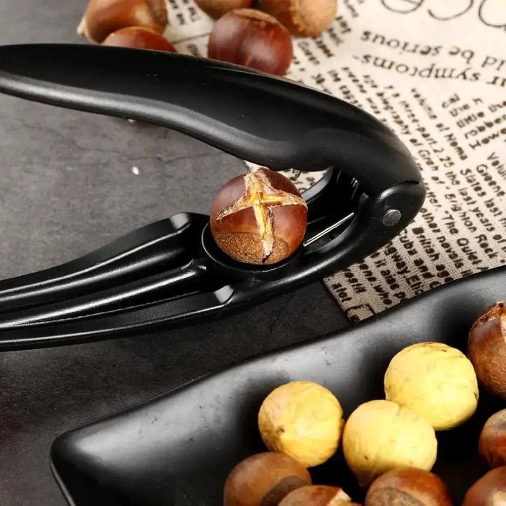 Chestnut Peeler & Nutcracker Ergonomic Zigzag Non-Slip Stainless Steel