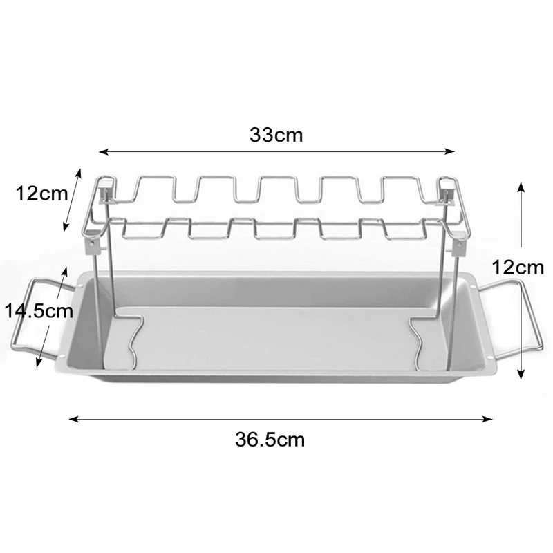 Chicken Drumstick Holder Stainless Steel Foldable With Drip Tray