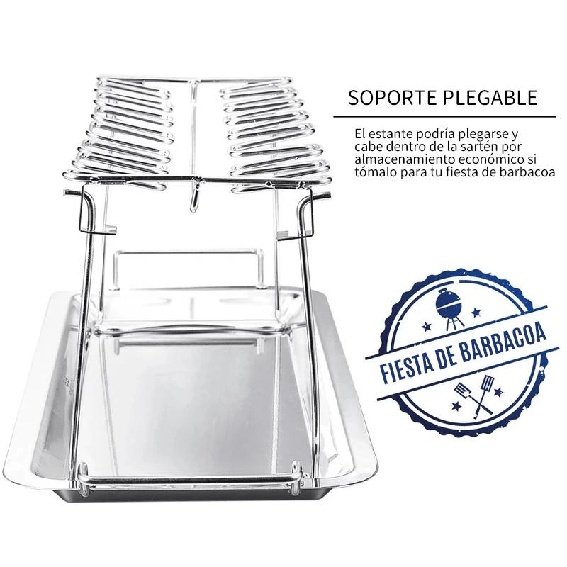 Chicken Drumstick Holder Stainless Steel Foldable With Drip Tray