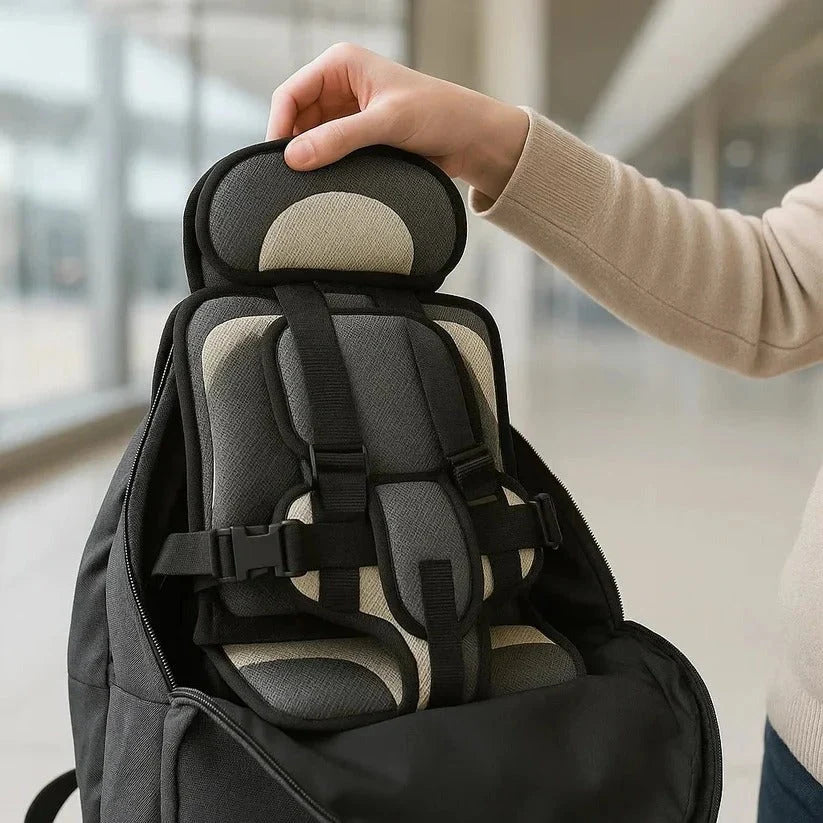 Child Travel Seat Foldable Five-Point Harness Removable Washable Cover