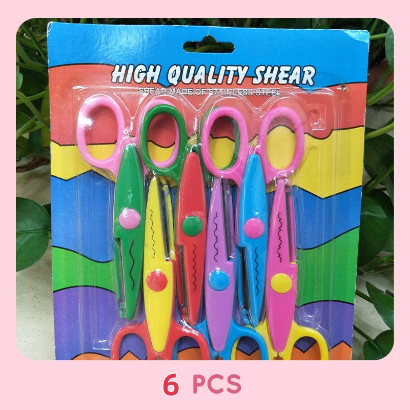 Children's Craft Scissors Set Six Patterns Ergonomic Handles