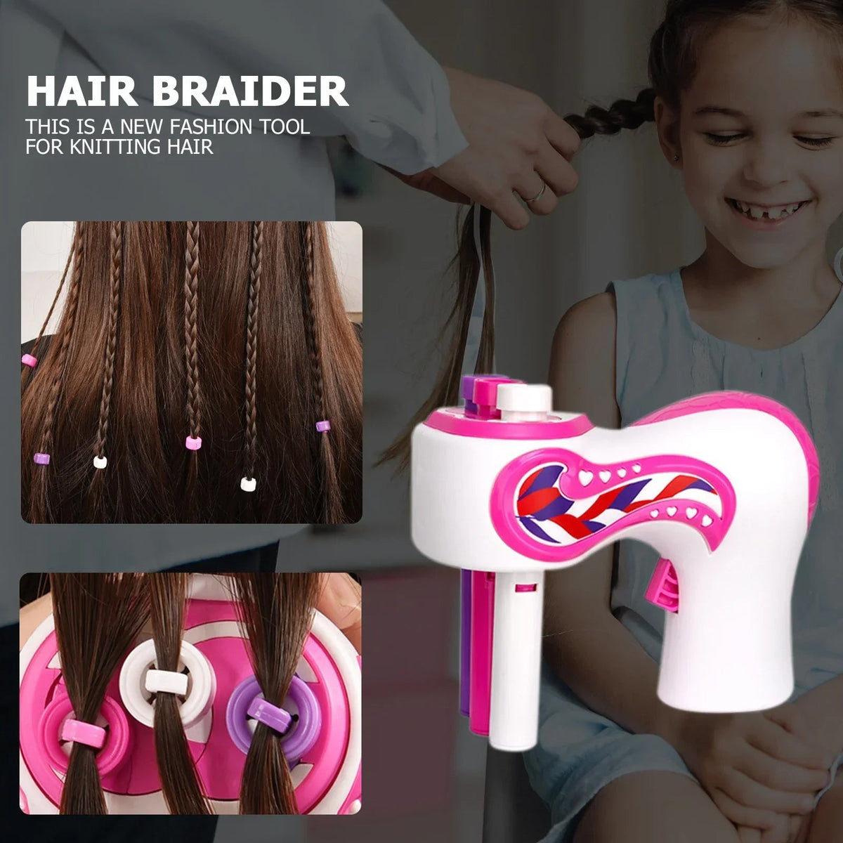 Children's Hair Braider One-Button Automatic Colorful Bands & Clips