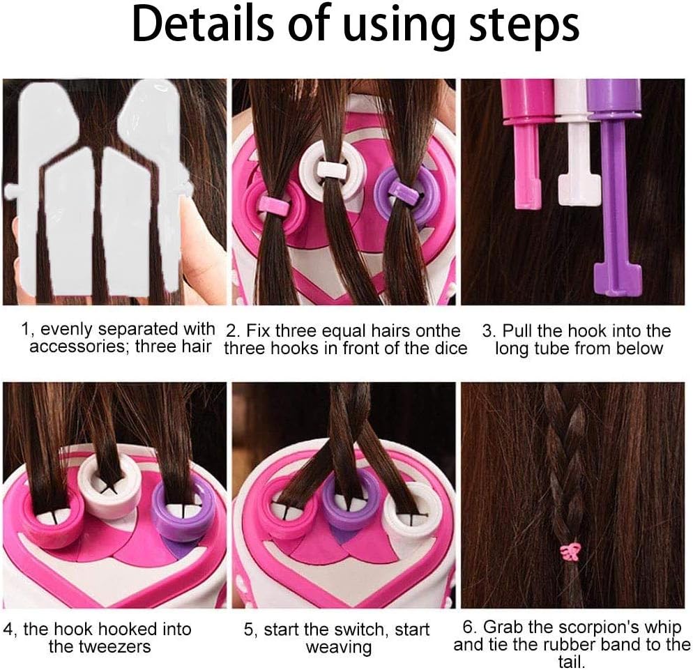 Children's Hair Braider One-Button Automatic Colorful Bands & Clips