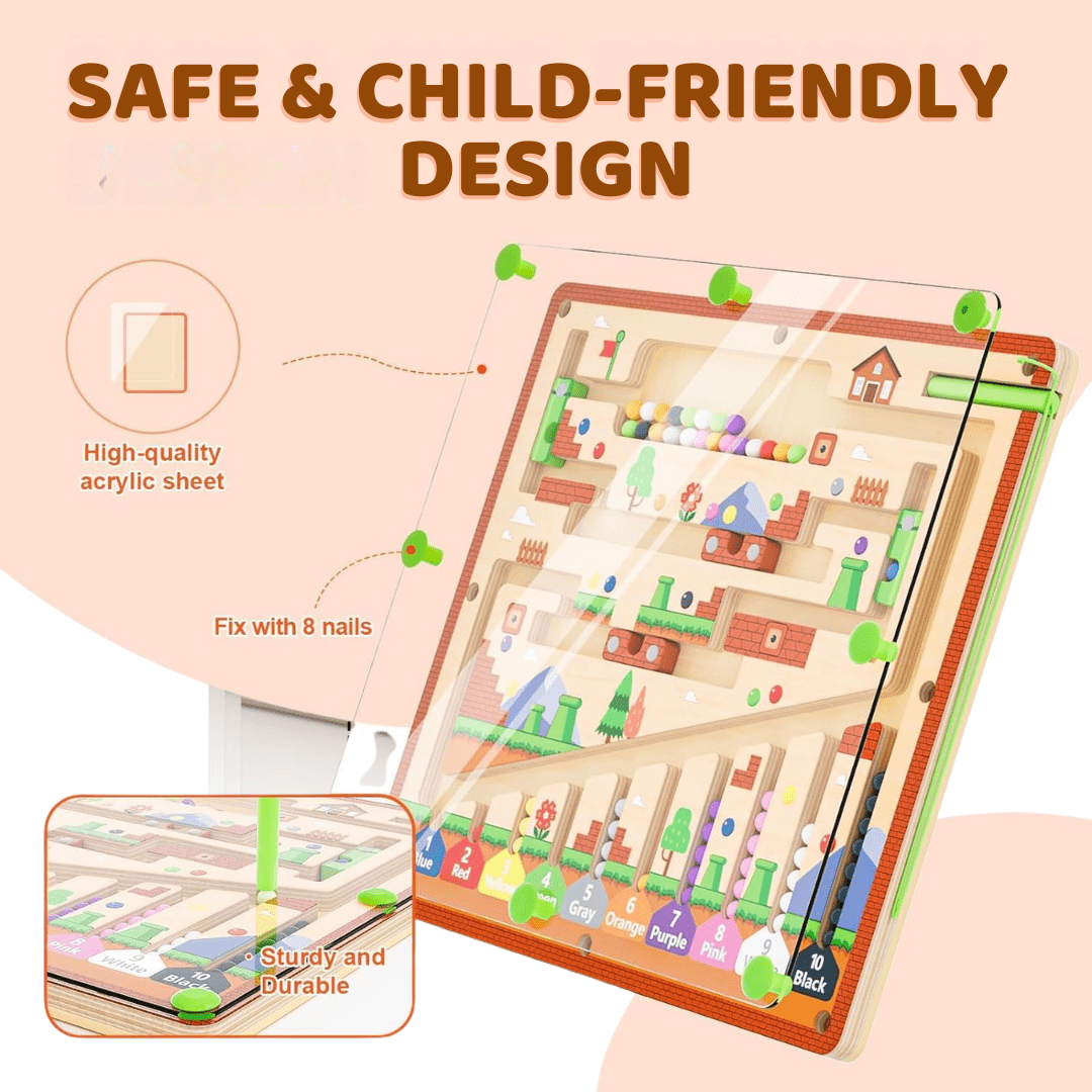 Children's Maze Toy Wood & Acrylic Portable Screen-Free