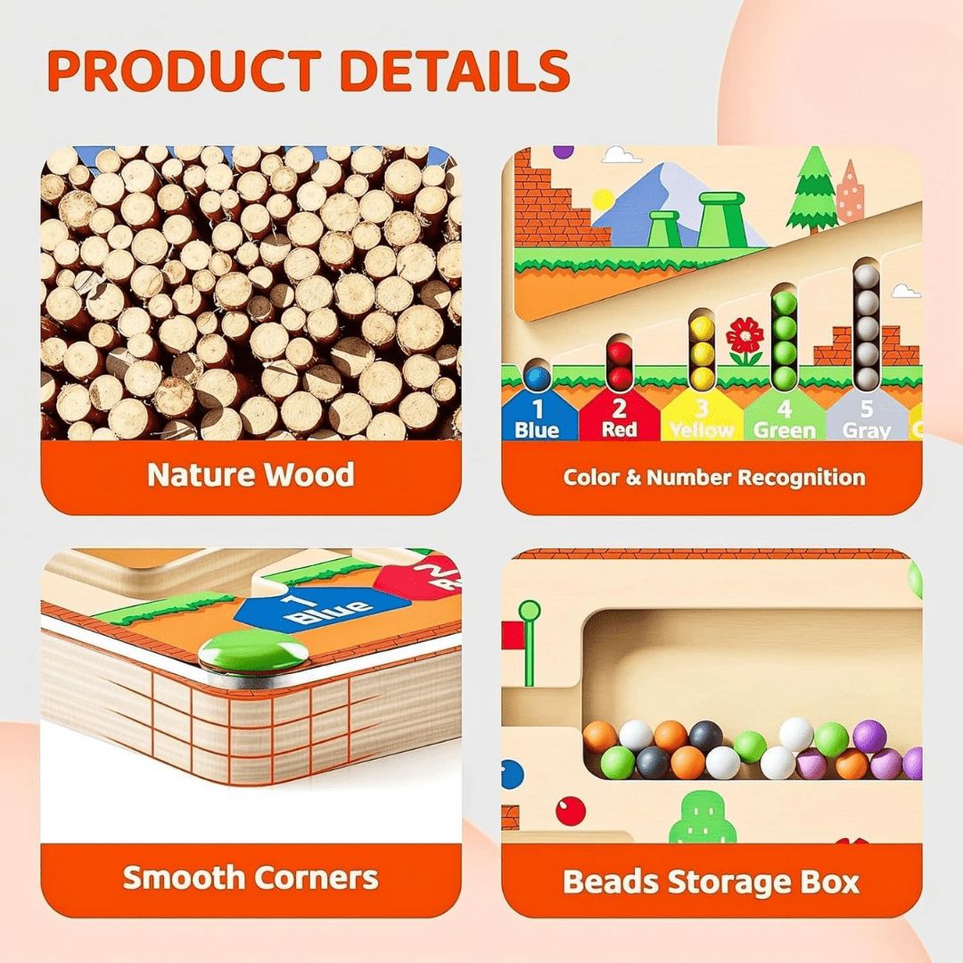 Children's Maze Toy Wood & Acrylic Portable Screen-Free