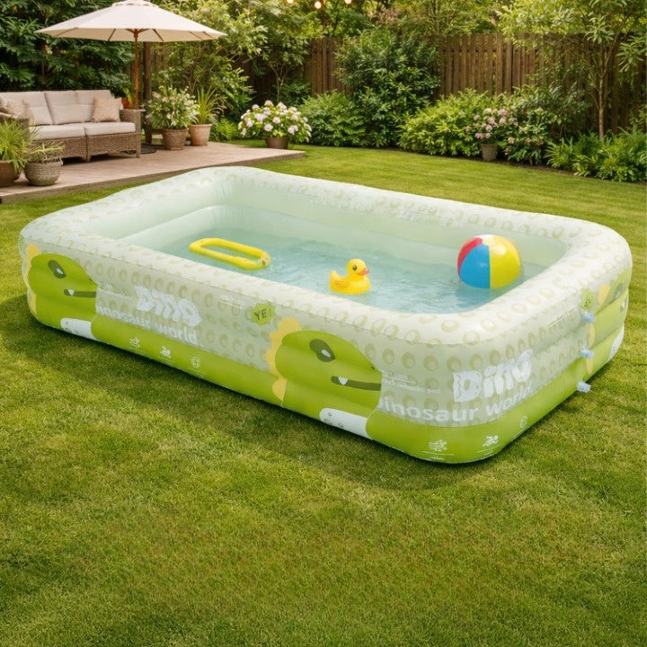 Children's Paddling Pool Double-Walled PVC Dinosaur Design