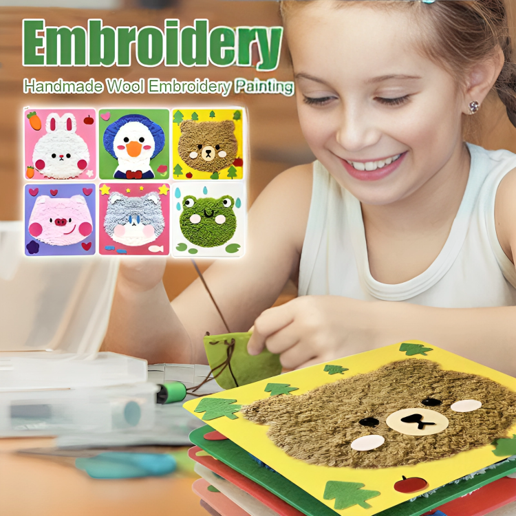 Children's Sewing Kit 3 Animal Motifs Child-Friendly Needles