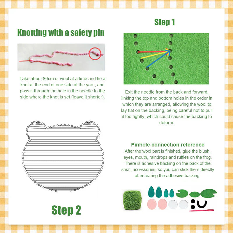 Children's Sewing Kit 3 Animal Motifs Child-Friendly Needles