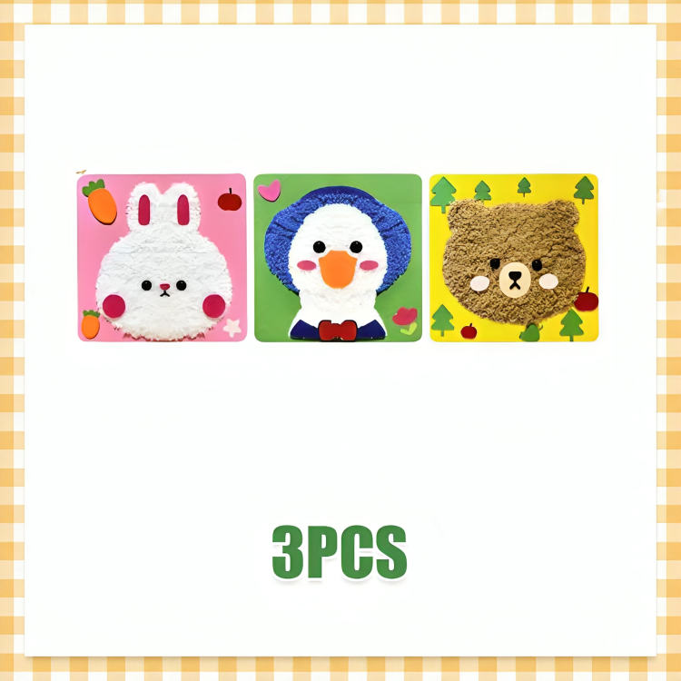 Children's Sewing Kit 3 Animal Motifs Child-Friendly Needles
