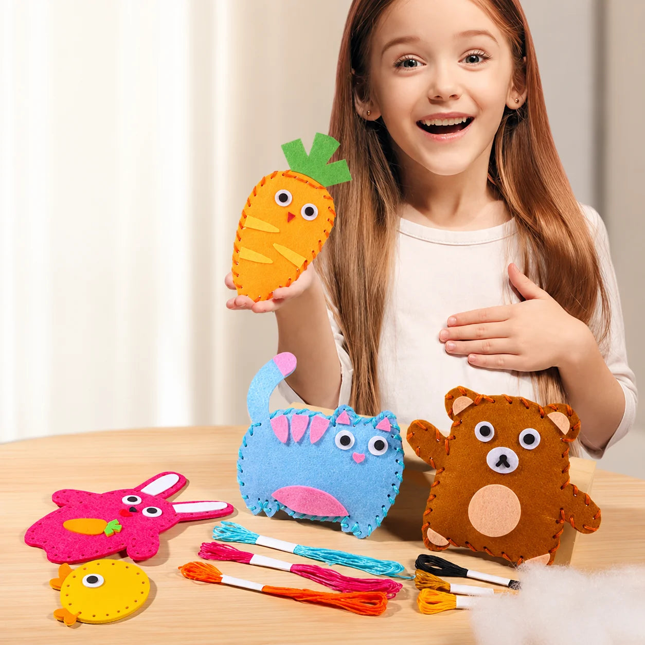 Children's Sewing Kit Felt Templates & Accessories