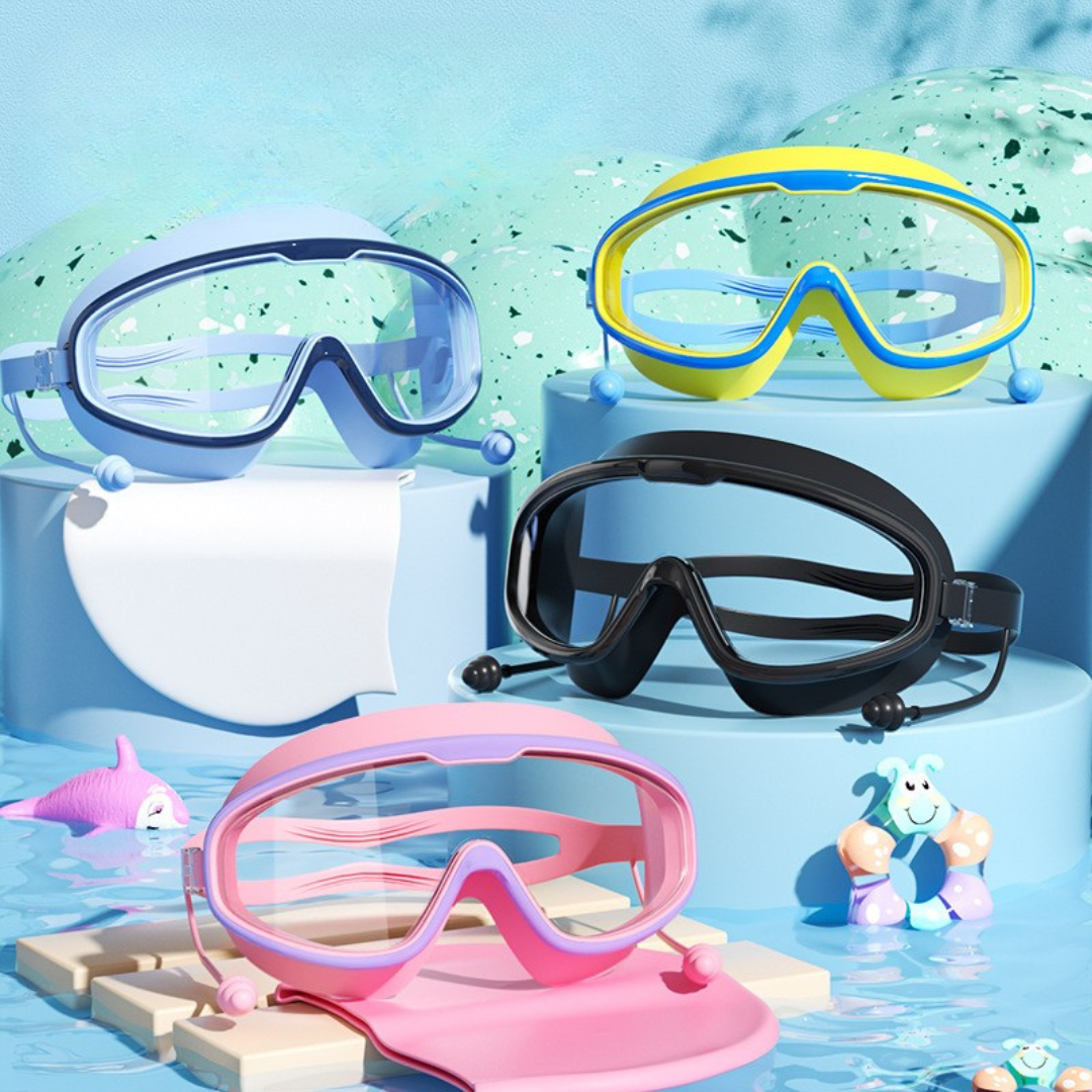 Children's Swim Goggles Anti-Fog Silicone Frame & Adjustable Straps