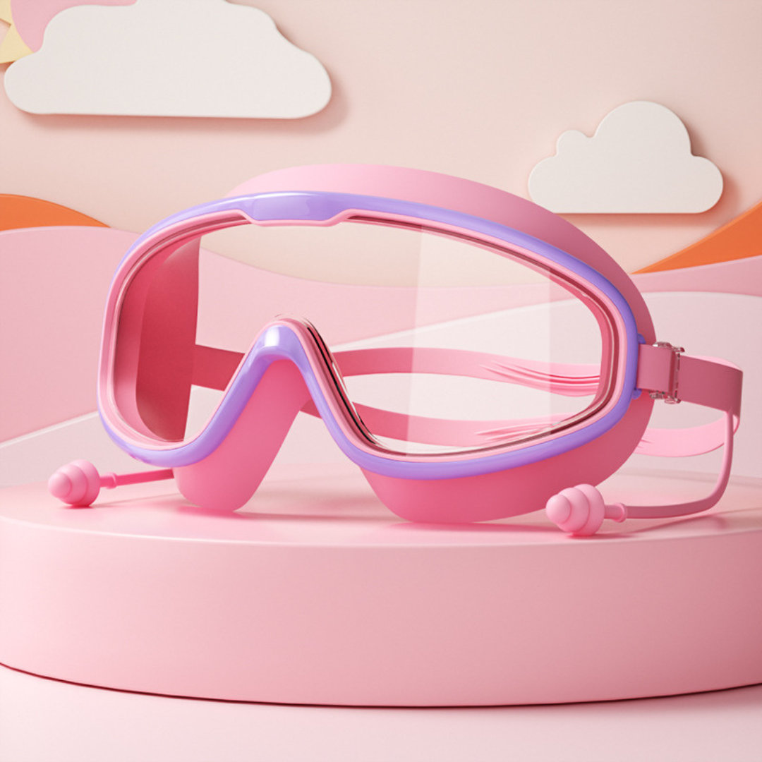 Children's Swim Goggles Anti-Fog Silicone Frame & Adjustable Straps