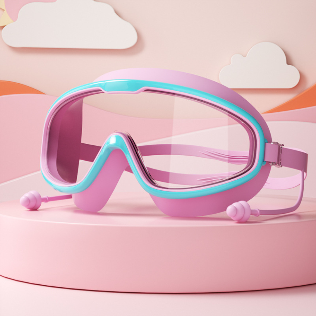 Children's Swim Goggles Anti-Fog Silicone Frame & Adjustable Straps
