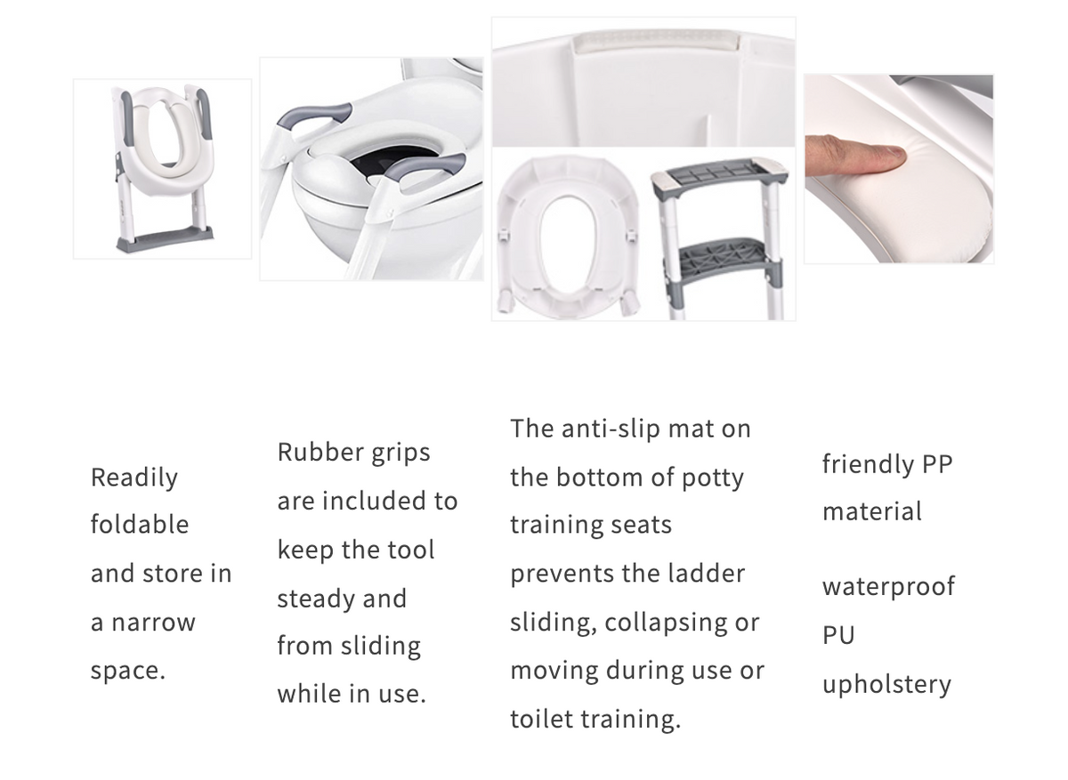 Children's Toilet Step Stool Height-Adjustable Foldable Non-Slip