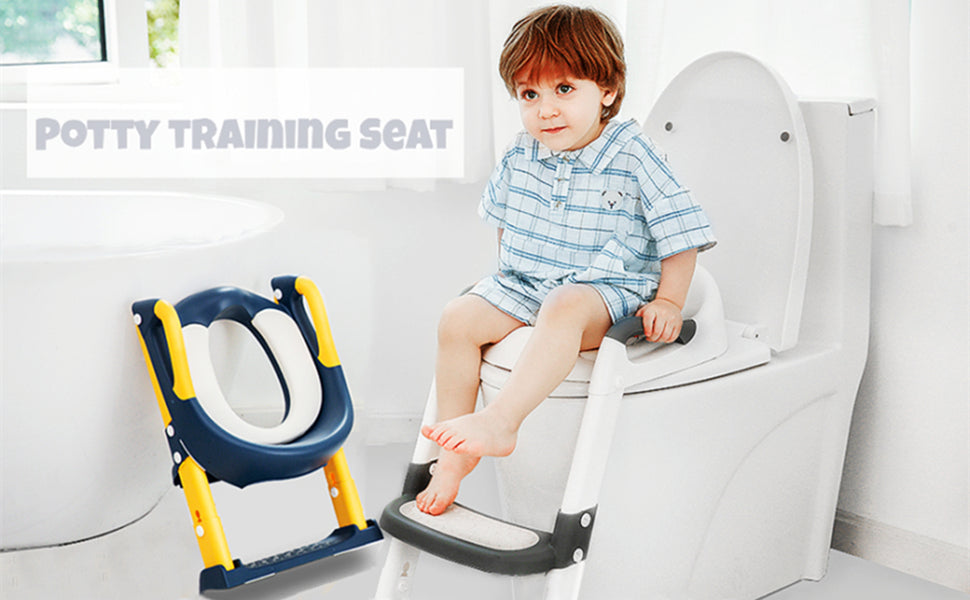 Children's Toilet Step Stool Height-Adjustable Foldable Non-Slip